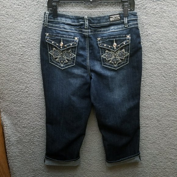 Earl Jeans Women's 10 Blue Capri Jeans 31.5" 20.25" 9.5" - Picture 7 of 11